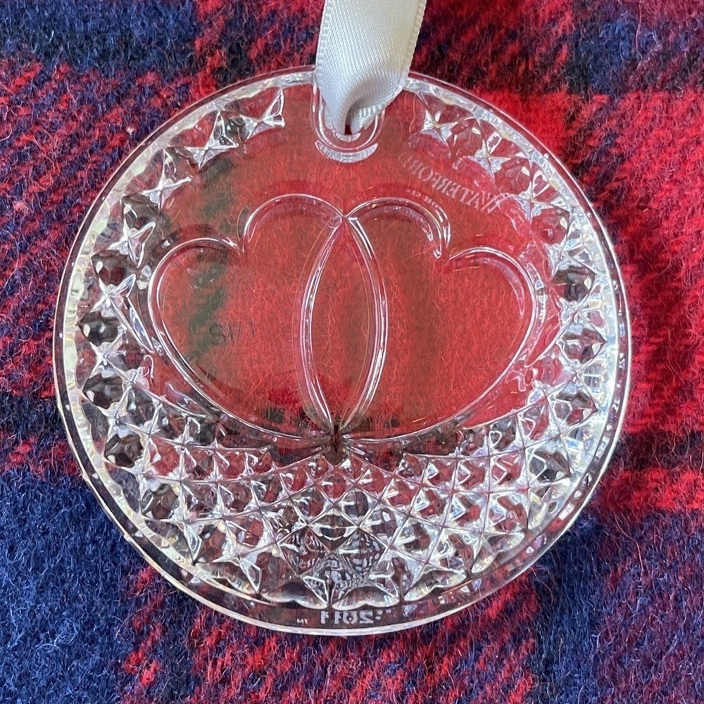 WATERFORD CRYSTAL‎ Times Square 2011 Ornament - Let There Be Love Disc w/ Hearts